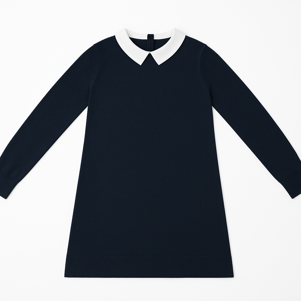 fitted lace wedding dress Dark Blue Wool Winter Sweater Dress from NikkaPlace main image 0
